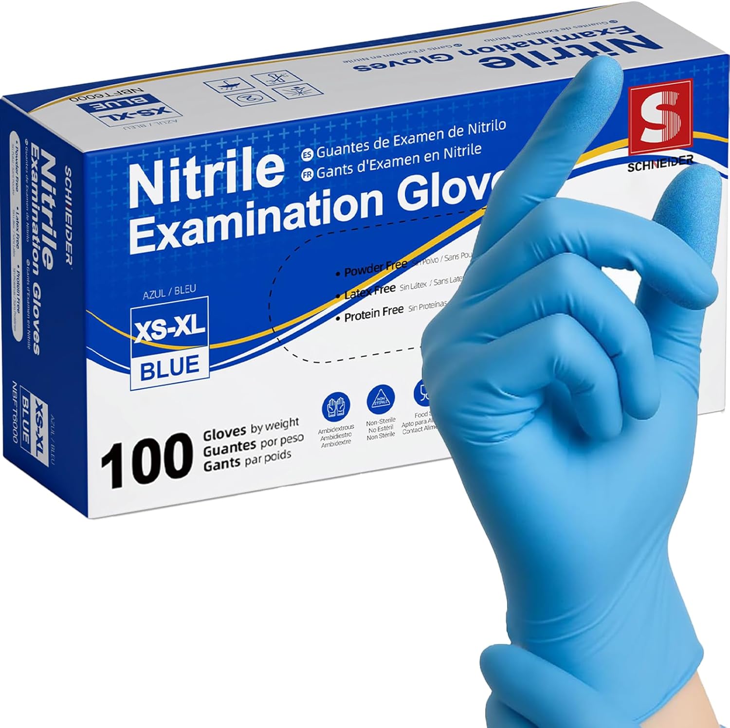 Exam Glove Nitrile - ถุงมือตรวจโรคไนไตรล์เกรดทางการแพทย์ 100 ชิ้น, ได้รับการรับรอง FDA 510(k)