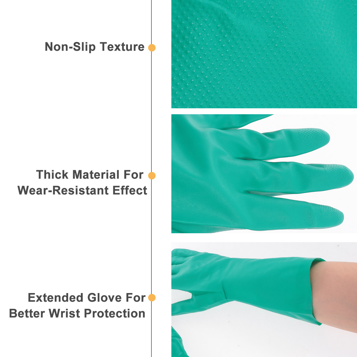 Dish Glove Rubber - ถุงมือยางกันน้ำสำหรับล้างจาน 1 คู่ ถุงมือครัวสำหรับใช้ในบ้าน ล้างจาน ซักผ้า