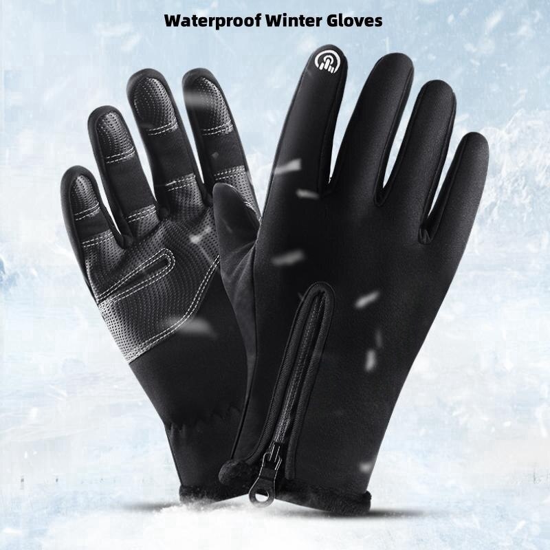Leather Driving Glove - ถุงมือกันลมกันลื่นสำหรับผู้ชายและผู้หญิง, ถุงมืออุ่นฤดูหนาวกันลมกันลื่นสำหรับขี่จักรยานขับรถวิ่งปีนเขา