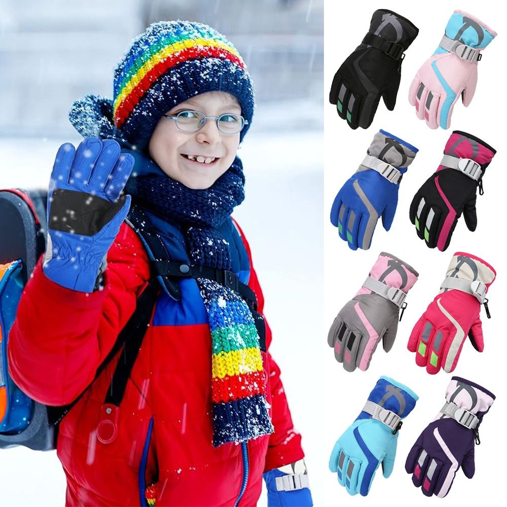 Ski Glove Waterproof - ถุงมือสกีเด็กน่ารักกันลม ถุงมือกันน้ำกันลื่น ถุงมือเด็กหนาอุ่น ฤดูหนาวต้องมี