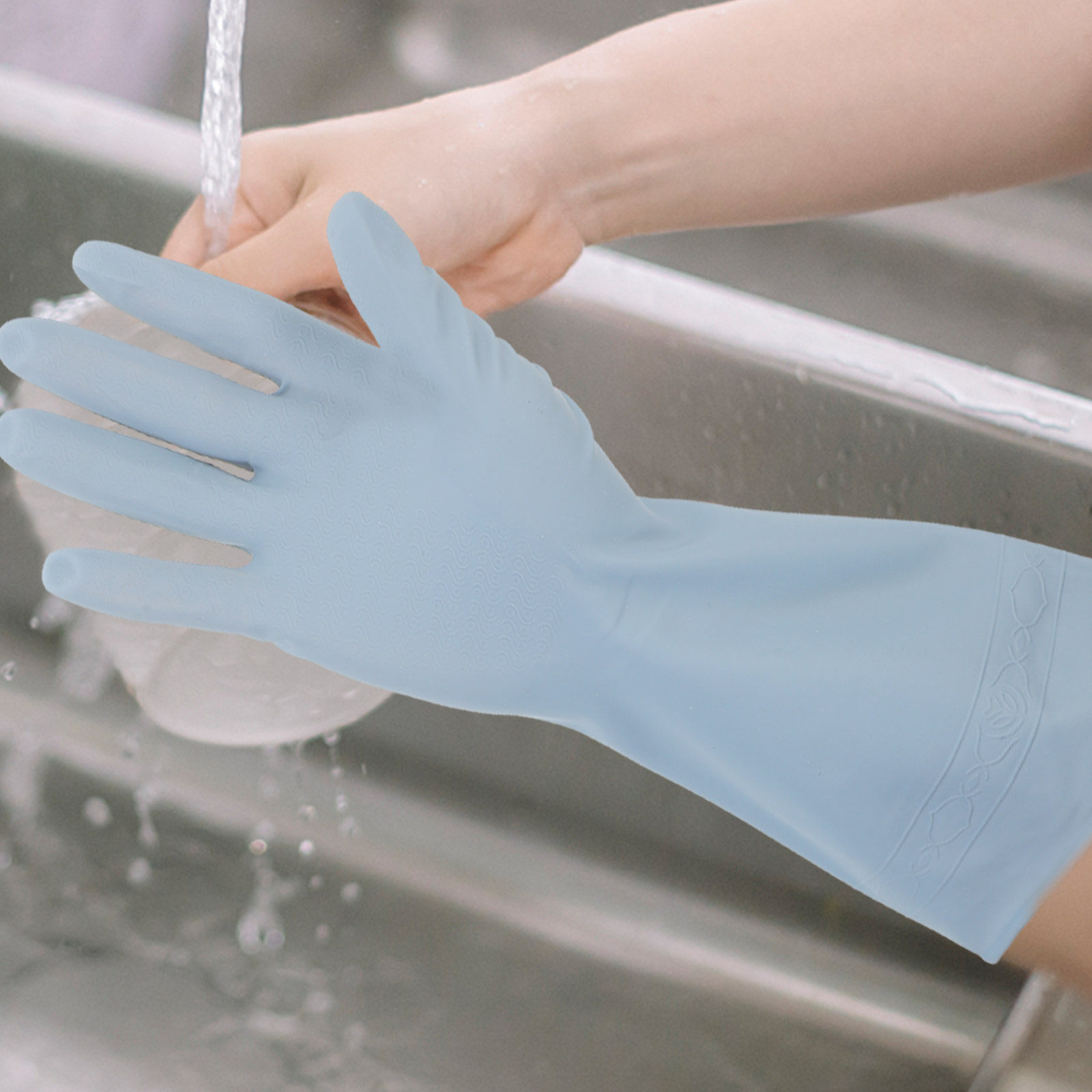 ถุงมือยางกันน้ำสำหรับล้างจานใน - Dish Glove Rubber บทวิจารณ์และราคา