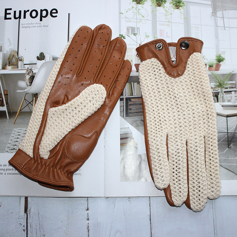 ถุงมือขับรถหนังแท้คุณภาพสูงสำห - Leather Driving Glove บทวิจารณ์และราคา