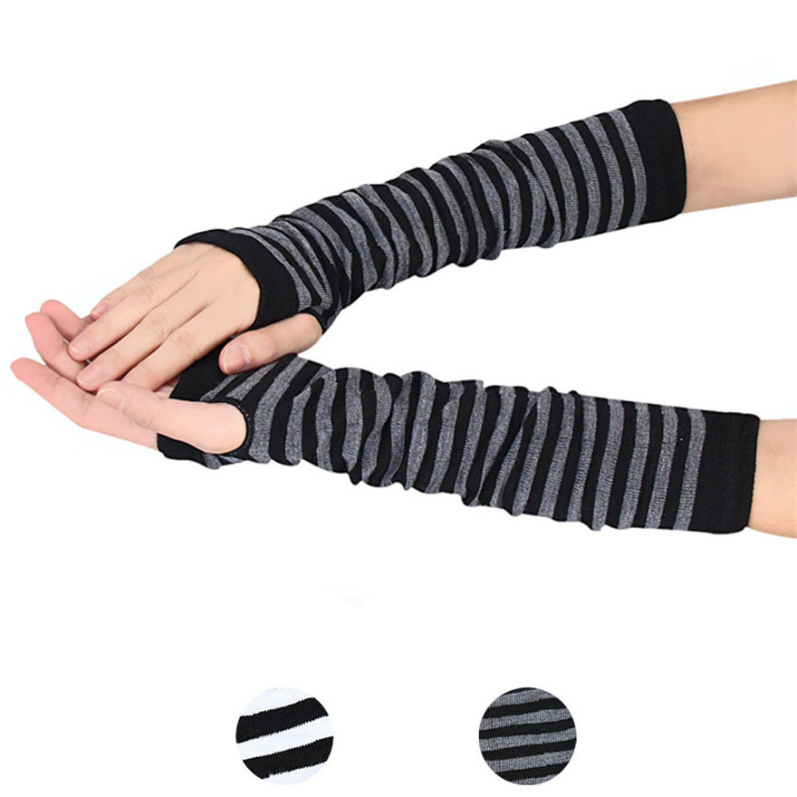 ผู้หญิงแขนยาว Gothic ลาย Finge - Fingerless Glove Knit บทวิจารณ์และราคา