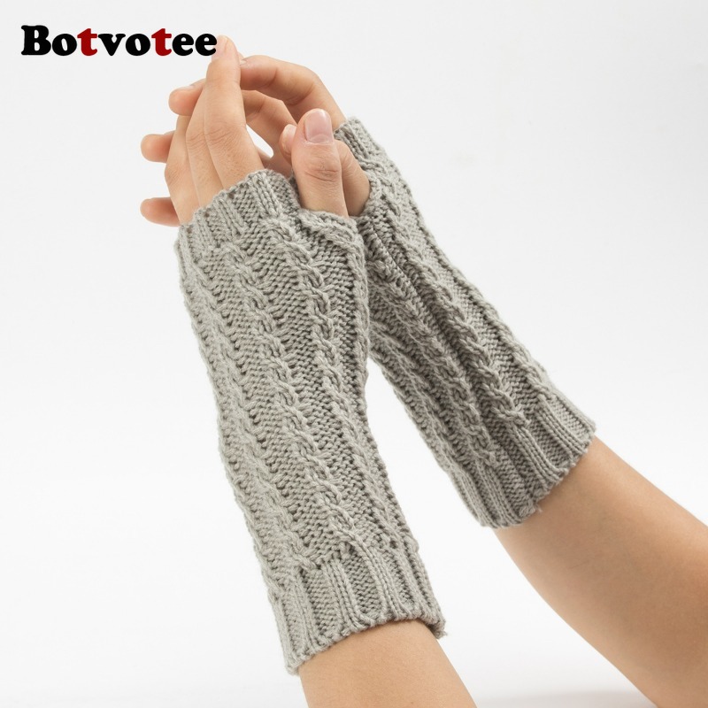 ถุงมือไหมพรมแบบครึ่งนิ้ว Botvo - Fingerless Glove Knit บทวิจารณ์และราคา