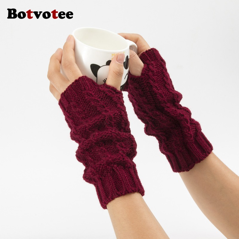 ถุงมือไหมพรมแบบครึ่งนิ้ว Botvo - Fingerless Glove Knit บทวิจารณ์และราคา