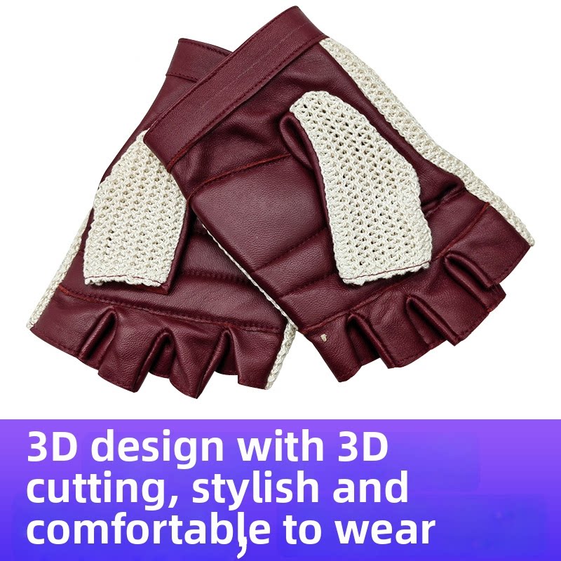 ถุงมือหนังแกะแท้แบบครึ่งนิ้ว ส - Leather Driving Glove บทวิจารณ์และราคา